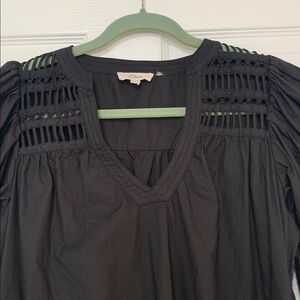 Elan Black V-Neck Puff Sleeve Mini Dress Coastal Cowgirl